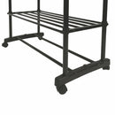 Stender Appendiabiti Doppio 77x34x160 cm in Metallo e Plastica Nero