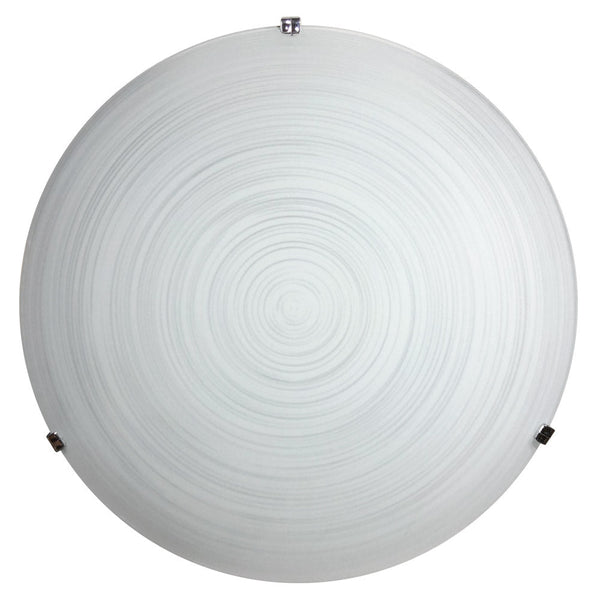Plafonnier 2xE27 Crochets Chrome Plaque Verre Blanc Décoré Spirale E-Energy Gisella online