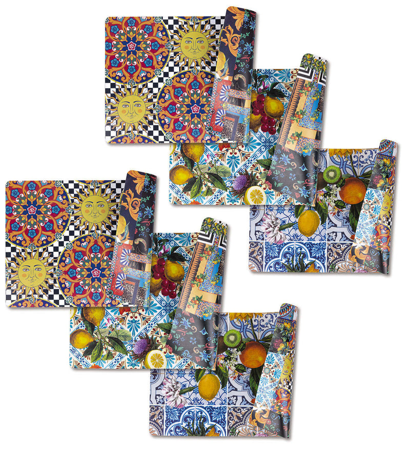 Set 6 Tovagliette Double Face 45x30x0,1 cm  in PVC VdE Tivoli 1996 Italian Beauty