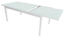 Tavolo Allungabile da Giardino in Alluminio Piano in Vetro Vorghini Pietra Ligure Bianco