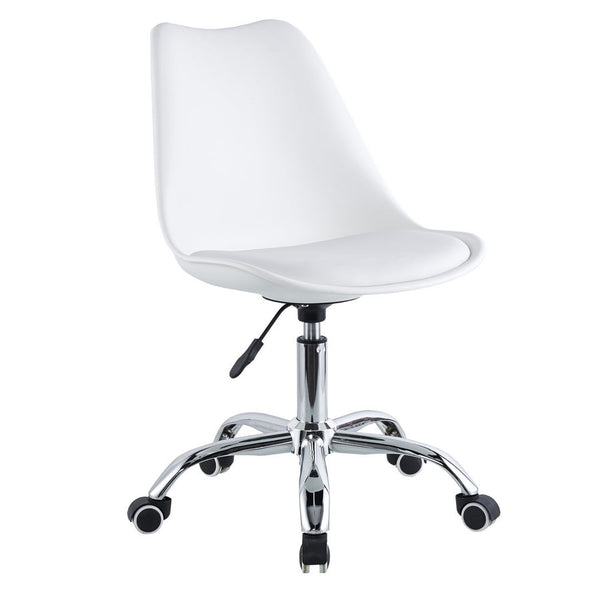 Sedia Operativa da Ufficio 48,5x49x80/88 cm May Bianca sconto