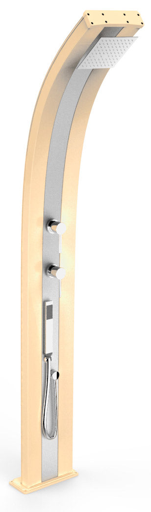 prezzo Doccia da Esterno Giardino Miscelatore e Doccetta Mobile Arkema Dada Fascia Inox Champagne Bronze