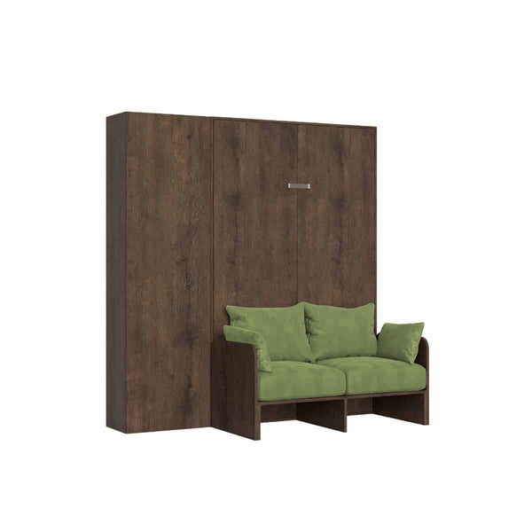 online Letto Matrimoniale Francese A Scomparsa 140 Kentaro Con Divano E Colonna Noce e Verde