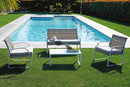 Set da Giardino Divano 2 Poltrone e Tavolino in Ferro Epoxy Vorghini Varenna