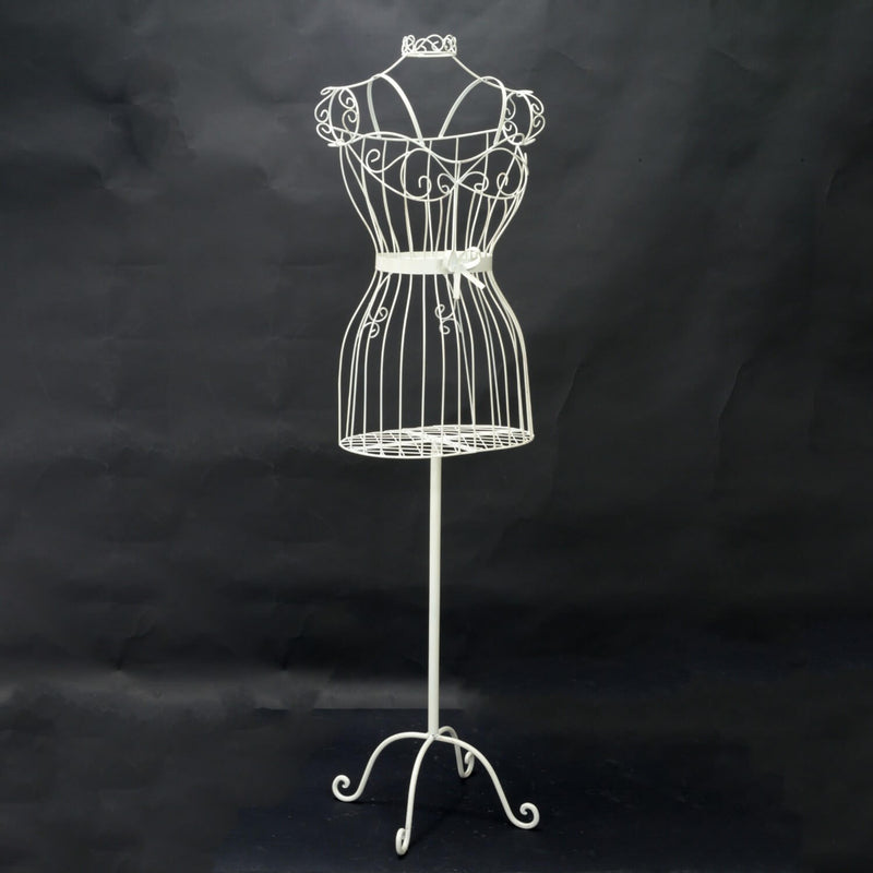 Manichino Indossatore in Ferro con Fiocco 36x26H141cm Bianco