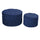 Lot de 2 Poufs de Rangement Ø50 cm et Ø70 cm en Tissu Velours Bleu