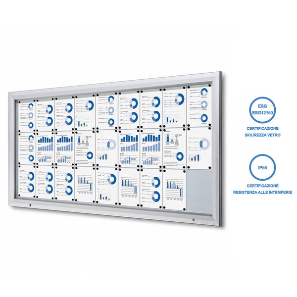Bacheca da Esterno con Apertura a Ribalta 212,5x106,7x4,7 cm in Alluminio Grigio Chiaro prezzo
