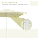 Ombrellone da Giardino 248x248x250 cm in Alluminio Metallo e Poliestere Bianco Beige 