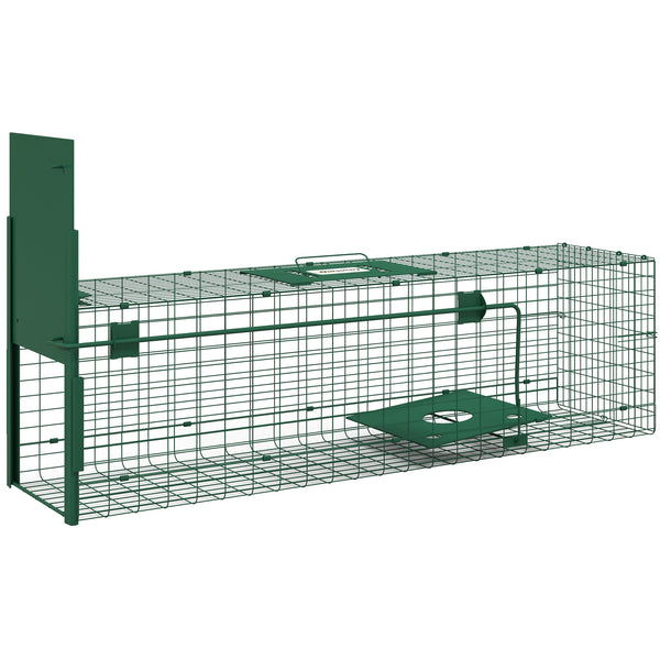 prezzo Gabbia Trappola per Animali Piccoli 100x25x28 cm conPorta e Maniglia in Acciaio Verde Scuro