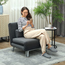 Poltrona Letto Singolo 3 in 1 75x70x75 cm in Tessuto Effetto Lino Grigio Scuro   