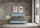 Letto Matrimoniale con Alzata Comoda Imbottito in Microfibra Sleeper Azzurro Varie Misure