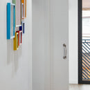 Maniglia Curva con Rosette Ø50 mm per Porte Scorrevoli Alluminio Nichel Satinato 4 Pezzi Emuca