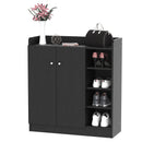 Scarpiera Mobiletto in Legno 4 Ripiani Nero 83x30x90 cm 