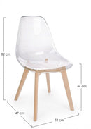 Set 4 Sedie 52x47x82h cm Easy Trasparente 