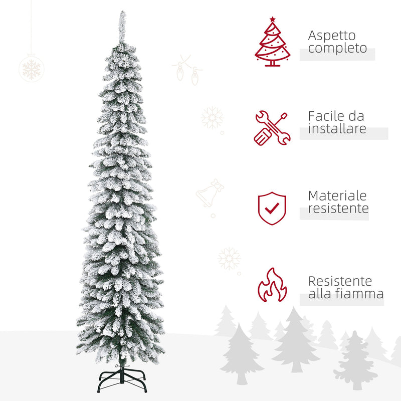 Albero di Natale Artificiale Innevato 210 cm 490 Rami a 3 Sezioni Verde