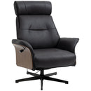 Poltrona Imbottita 84x83x103 cm con Poggiatesta in Tessuto Nero