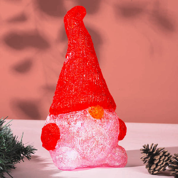 Gnomo Folletto Figura Acrilica Natalizia 24 LED Illuminazione Esterni ed Interni sconto