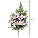 Set 4 Bouquet Artificiali Frontale di Orchidee Altezza 51 cm Rosa