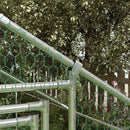 Recinto per Galline da 12 mq 300x400x195 cm per 12-18 Animali con Tetto Impermeabile Mangiatoia e Posatoio Argento  