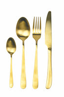 Servizio Set di Posate 24 Pezzi in Acciaio Oro Opaco Villa d'Este Home Tivoli Round