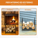 Portalegna per Camino 39,5x31,5x39,5 cm in Metallo Nero