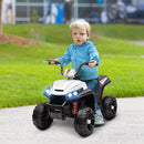 Quad Elettrico per Bambini 12V con 2 Motori Sospensioni Fari LED MP3 Bianco      