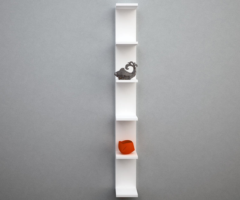 Scarpiera Libreria 5 Ripiani in Melaminico 88,5x25x160cm TFT Sc Bianca Specchio