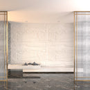 Set 10 Pannelli Decorativi Area 7,2 mq 120x60x3 cm Rivestimento Murale Effetto Pietra Naturale 3D in PU Bianco Leccese