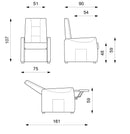 Poltrona Alzapersona Elettrica 1 Motore in Mirofibra Grigio Scuro