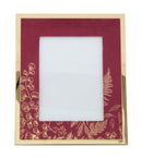 Cornice Glam 24x1,5x29 cm in Ferro MDF e Vetro Bordeaux e Oro