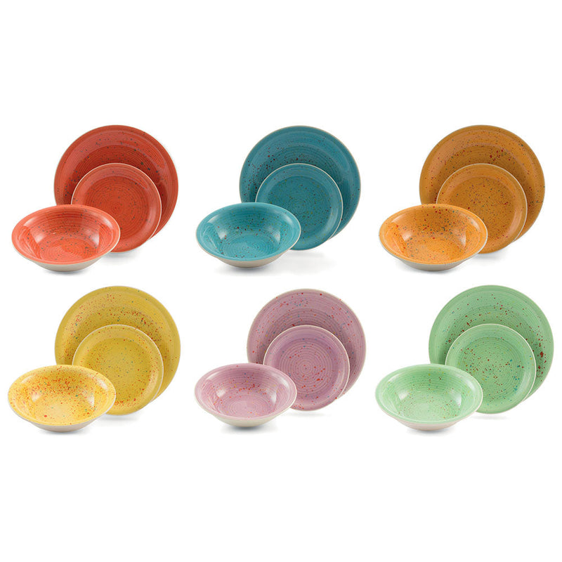 Servizio Piatti 18 Pezzi in Hard Dolomite Villa d'Este Spray