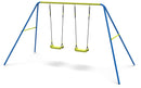 Altalena 2 Posti da Esterno 295x170x180 cm in Acciaio Blu e Gialla