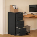 Cassettiera da Ufficio Schedario  Portadocumenti a 3 Cassetti 36,5x46,2x99 cm in Acciaio Nero