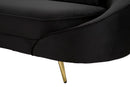 Divano 3 Posti Oslo con Cuscini Nero 185x84x68 cm in Eucalipto e Spugna e Poliestere e Metallo      