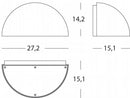Lampada Quarto di Sfera Colore Grigio per Esterno Linea Umbe Sovil