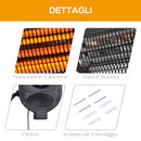 Lampada Riscaldante a Parete Radiatore per Esterni 2000W in Alluminio Nero 