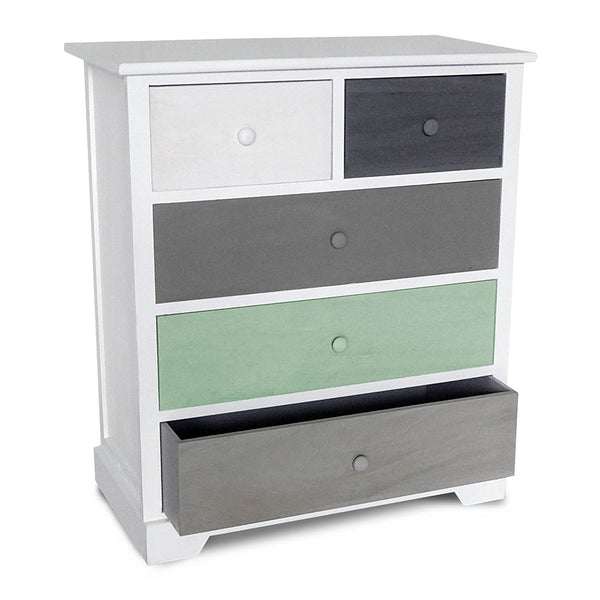 online Commode à 5 Tiroirs en Bois de Paulownia Multicolore Fadi