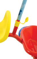 Triciclo a Pedali Primi Passi per Bambini con Maniglione Genitoriale Rimovibile e Vano Contenitore Disney Mickey Mouse Giallo e Rosso  