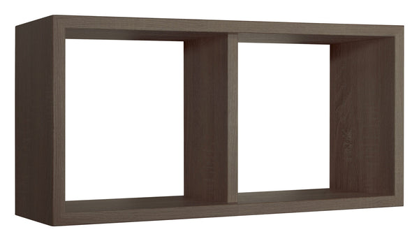 sconto Etagère rectangulaire 2 compartiments muraux 70x30x23,7 cm en bois de fibre de noyer Morgana Maxi