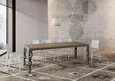 Tavolo Allungabile 120-224x90x77 cm Karamay Premium Tortora Telaio Antracite 