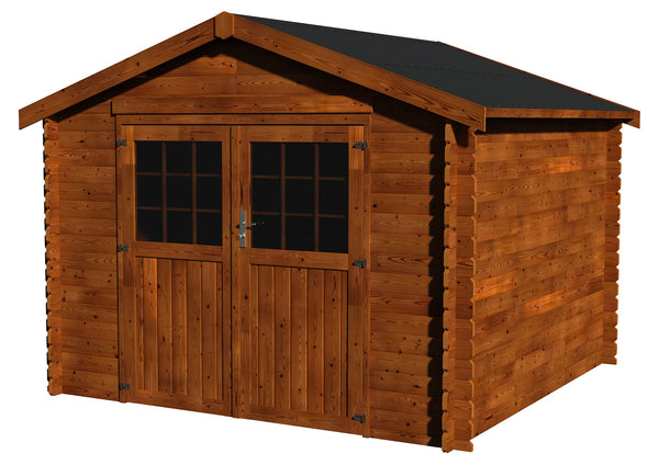 sconto Abri de jardin pour outils 3,17x3,03m sans plancher en bois de sapin 28mm Flora Traite