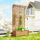 Fioriera da Giardino 90x45x183 cm con Traliccio per Piante Rampicanti in Legno Giallo      