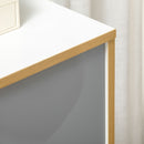 Cassettiera 3 Cassetti 75x42x75 cm in Truciolato e MDF Bianca Grigia e Marrone