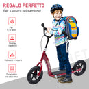 Monopattino per Bambini 5-12 Anni 120x52x80-88 cm Supporta fino a 50 Kg Telaio in Acciaio Rosso  