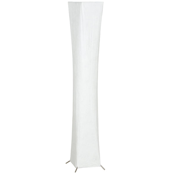 prezzo Lampada da Terra Moderna 25x25x129 cm con Interruttore a Pedale in Acciaio e Tessuto Bianco e Argento