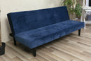 Divano Letto 2 Posti 166x77x65,5 cm in Velluto Soriani Blu
