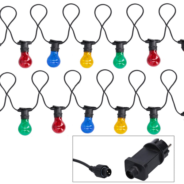 prezzo Lot de 10 Ampoules en Verre en Chaîne de 5m pour Extérieur Multicolore