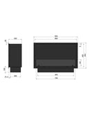 Camino a Bioetanolo da Incasso 84,4x59,4x25 cm Inside 800 Slim Nero con Vetro
