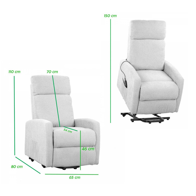 Poltrona Alzapersona Elettrica 1 Motore in Tessuto Marrone