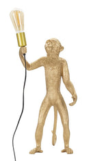 Lampada da Tavolo Monkey Oro 26x34x55 cm in Resina Oro      